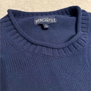 Like New - J. Crew Mercantile Men's Rollneck Navy 100% Cotton Sweater - Size L